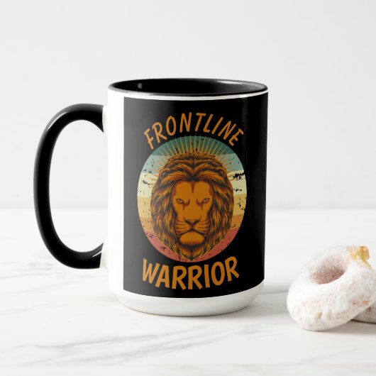 Urban Warrior Yellow Lion Frontline Warrior Mok (Met donut)