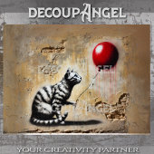 Urban Whimsy: De gestreepte kat en de rode ballon Tissuepapier