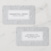 Urban White Brick Simple Moderne Interior Designer Visitekaartje (Voorkant / Achterkant)