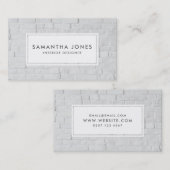 Urban White Brick Simple Moderne Interior Designer Visitekaartje (Voorkant / Achterkant)