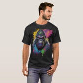 Urban Wild: Vibrant Ape Paint Splash T-shirt (Voorkant volledig)