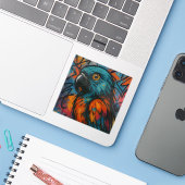 Urban Wingbeat – Dynamische stads vogel kunst vier Sticker (Laptop met iPhone)