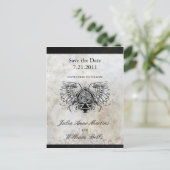 Urban Winged Celtic Knot Save the Date Briefkaarte Aankondigingskaart (Staand voorkant)