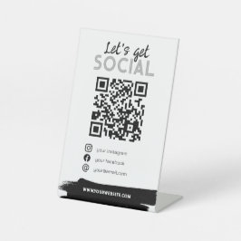 Urban witte QR code mannelijke scan me sociale med Reclamebord Met Voetstuk