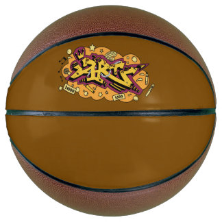 Urban Yellow and Orange Graffiti Handwriting Basketbal