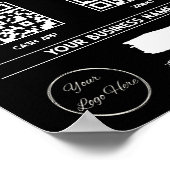 Urban zwart 2 QR codes mannelijke scan te betalen Poster (Hoek)