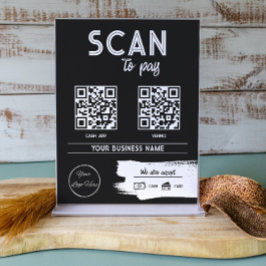 Urban zwart 2 QR codes mannelijke scan te betalen Poster
