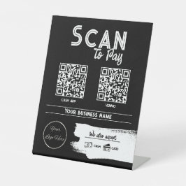 Urban zwart 2 QR codes tattoo shop scan te betalen Reclamebord Met Voetstuk