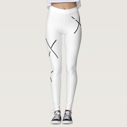 Urban zwart-wit minimal creatieve X kunst Leggings (Voorkant)