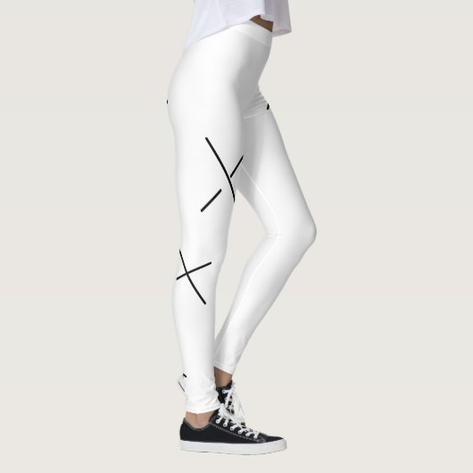 Urban zwart-wit minimal creatieve X kunst Leggings (Rechts)