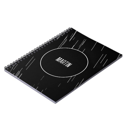 Urban zwart-wit monogram notitieboek (Linkerzijde)