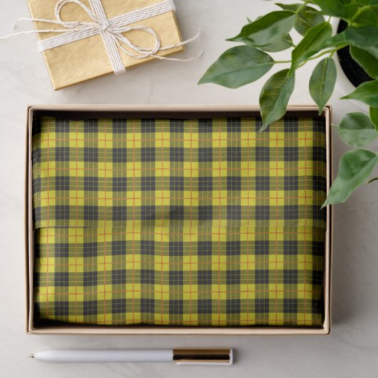 Urban Zwarte gele tartan plaid Tissuepapier (Geschenk)