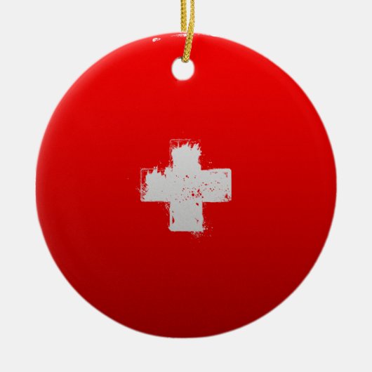 Urban Zwitserland Keramisch Ornament (Voorkant)