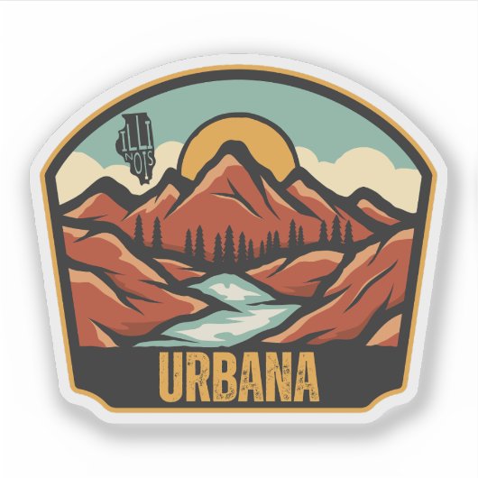 Urbana, Illinois Sticker (Voorkant)