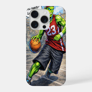 Urbane buitenaardse basketballer - Comicstijl kuns iPhone 15 Pro Case