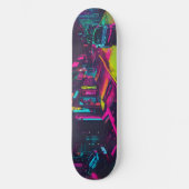 Urbanes neonfarbene Skateboarddeck dynamisch bunt Persoonlijk Skateboard (Voorkant)