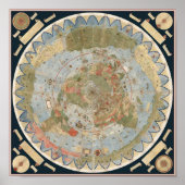 URBANO MONTE'S Earth Map uit 1587 Poster (Voorkant)