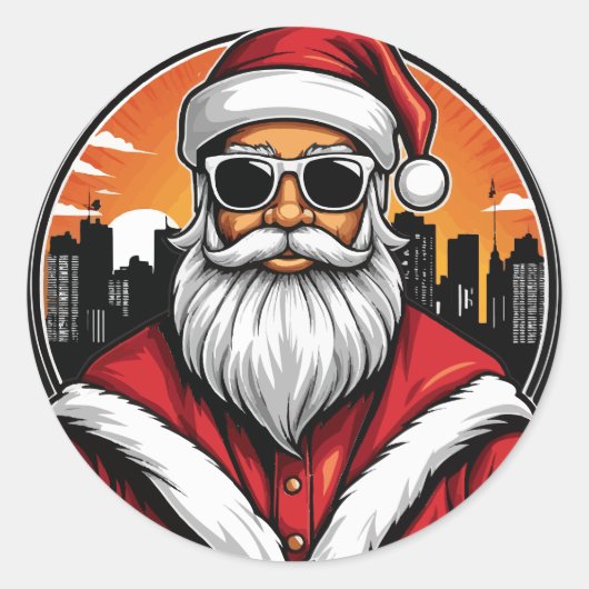 UrbanSanta 1 Ronde Sticker (Voorkant)