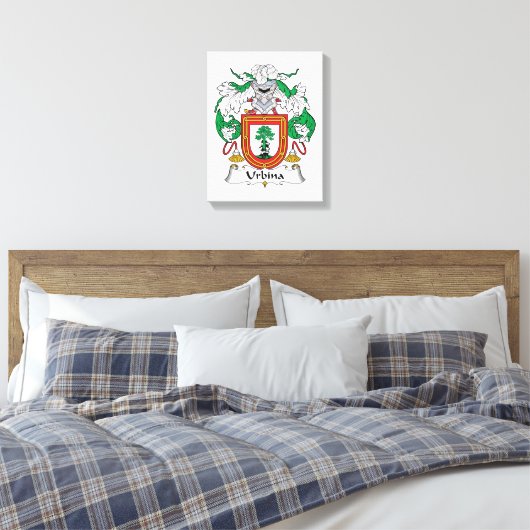 Urbina Family Crest Canvas Afdruk (Insitu (Slaapkamer))