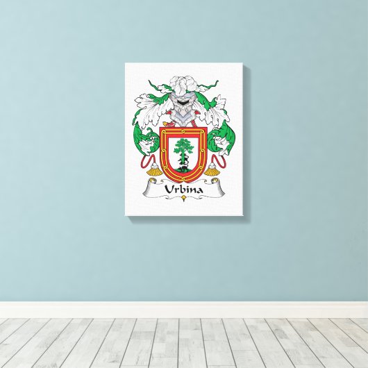 Urbina Family Crest Canvas Afdruk (Insitu (Houten vloer))