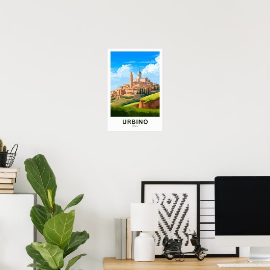 Urbino Italië Reisprint Poster (Thuiskantoor)