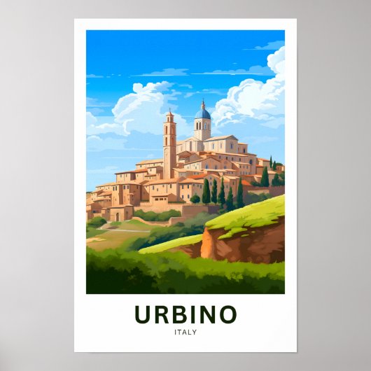 Urbino Italië Reisprint Poster (Voorkant)