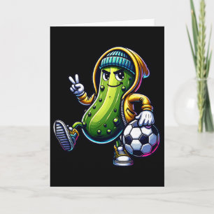 Urbyn Pickle Voetbalspeler Cool Cartoon Vibes Kaart