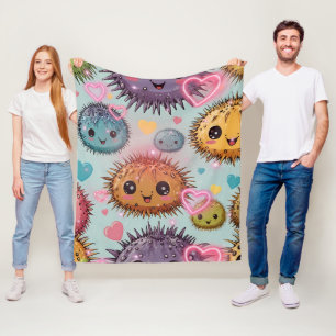 Urchin hartprint fleece deken