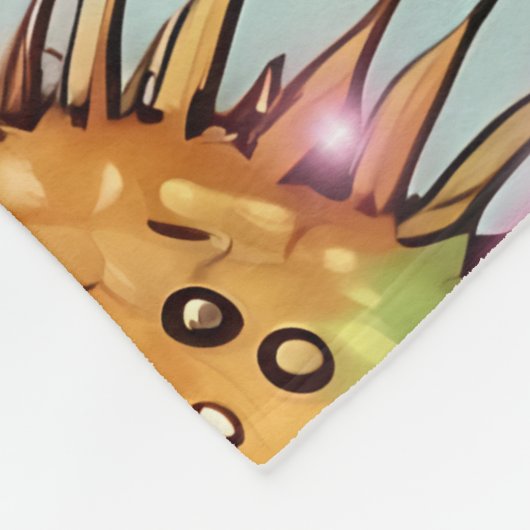 Urchin hartprint fleece deken (Hoek)