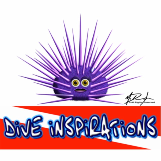 Urchin Logo Statue Staand Fotobeeldje (Voorkant)