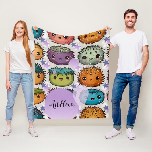 Urchin met Sterren Print Fleece Deken (In situ)