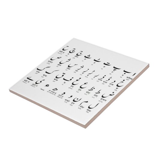 Urdu Aphabet Tile Tegeltje (Zijkant)