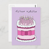 Urdu Happy Birthday Briefkaart (Voorkant / Achterkant)