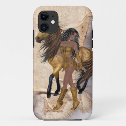 Ureinwohner-Prinzessin und Pferd Case-Mate iPhone Case (Achterkant)