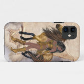 Ureinwohner-Prinzessin und Pferd Case-Mate iPhone Case (Achterkant (horizontaal))
