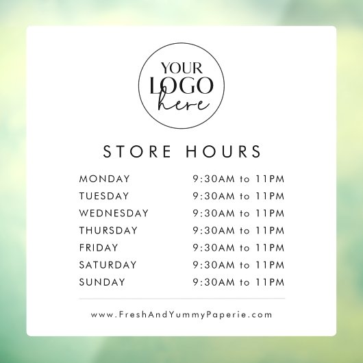 Uren chic typografie zakelijk logo winkel raamsticker (Vel 3)