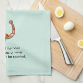 Uren in de schuur en wijn theedoek (Quarter Fold)