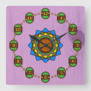 Uren in het Oude Verflooster Vierkante Klok