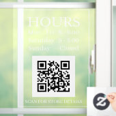 Uren Open Bord, QR Code, Bericht Witte Tekst Helde Raamsticker (Huis)