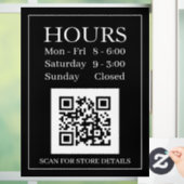 Uren open Code QR van het Teken, de Witte Tekst va Raamsticker (Huis)