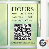 Uren Open Teken, Genereer QR-code, Bericht, Zwart Raamsticker (Huis)