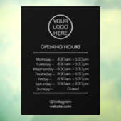 UREN OPENEN met aangepaste zakelijke logo - Winkel Raamsticker (Vel 3)