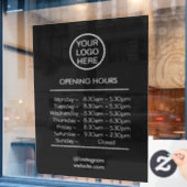 UREN OPENEN met aangepaste zakelijke logo - Winkel Raamsticker (Cafe Raam)