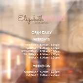 Uren schoonheidssalon geopend raamsticker (Vel 2)