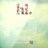 Uren van de cute boetiek raamsticker (Vel 3)