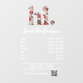 Uren van de cute boetiek raamsticker (Vel)