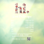 Uren van de Cute Boutique Raamsticker (Vel 3)