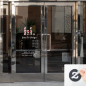 Uren van de Cute Boutique Raamsticker (Kantoordeur)