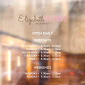 Uren van de schoonheidssalon raamsticker (Vel 2)