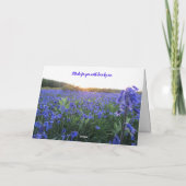 Uren van goud blauwe klokjes - Moederdagkaart met  Kaart (Achterkant)